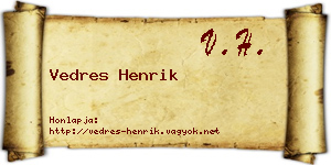 Vedres Henrik névjegykártya